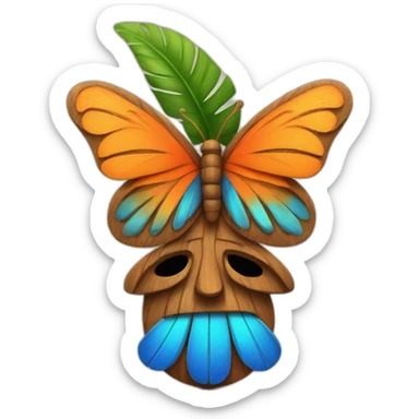 Tiki with colors blue and orange-butterfly-tornado sticker