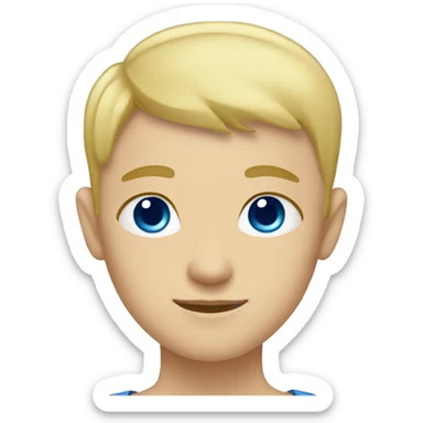 blonde boy with blue eyes buzzcut sticker