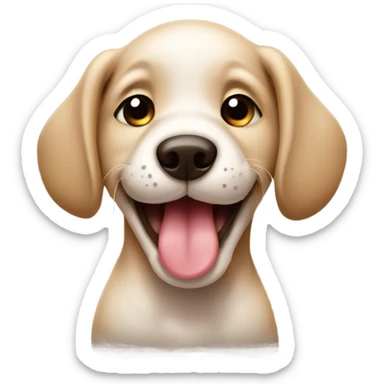 puppy winking and sticking out tongue  sticker