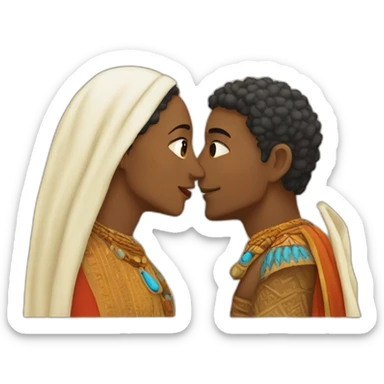 berber couple kissing sticker