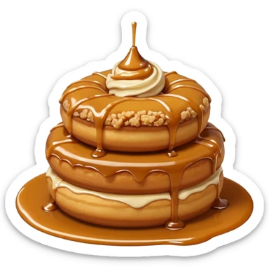 Small doughnuts with a very crumbly biscoff crumble on top and sauce drizzled only  sticker