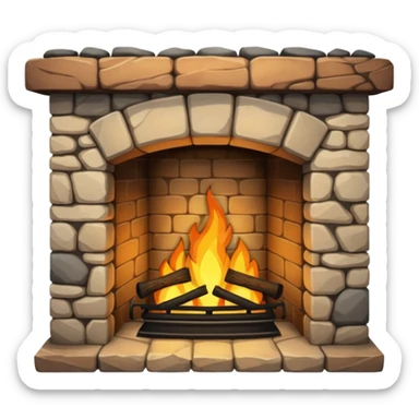 Stone Cottage Fireplace sticker