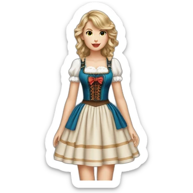 taylor swift wearing an oktoberfest dress hyperrealistic sticker