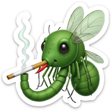 mosquito fumando un cigarro sticker