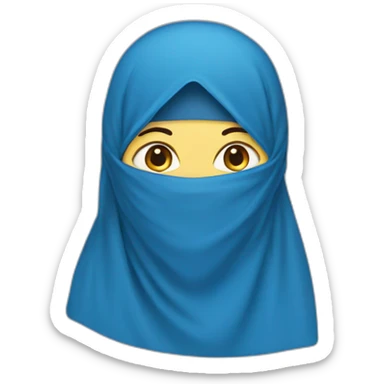 pashtun burqa blue coverd face sticker