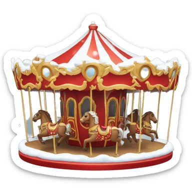Red carousel with snow sticker
