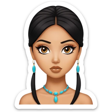 southwest asian beauty standard, pretty bratz baddie, black eyeliner sticker