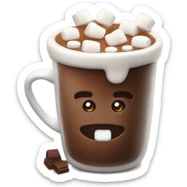 Hot chocolate with marshmallows in it sticker
