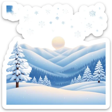 Cinematic Realistic Snow Emoji, Soft and delicate, with fluffy snowflakes drifting gently to the ground. The snow blankets the landscape in a peaceful, serene hush, creating a calm and sparkling atmosphere. Soft glowing outline, capturing the essence of tranquility, winter beauty, and crisp, clean freshness in a scene of falling snow! sticker