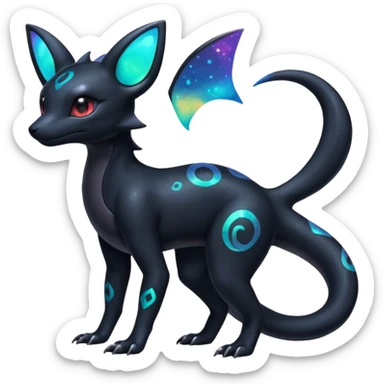 Nebulae Salandit-Umbreon-Fakémon-hybrid-creature (full body)  sticker