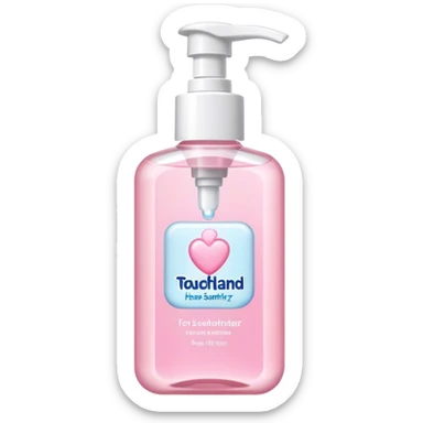 pink touchland hand sanitizer  sticker