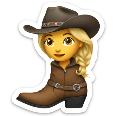 Pretty girl wearing cowboy boots sticker