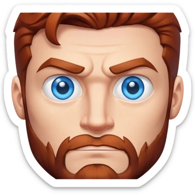 Adult size Superman Blue Eyes Scruffy Redish Brownish Beard Muscle sticker