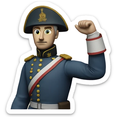 soldier in the Crimean War with a plaster cast on his arm sticker