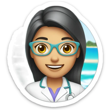 a female dentist in vacation sticker