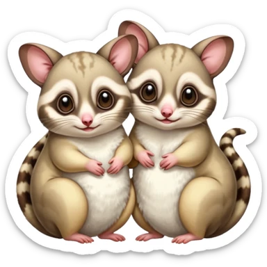 Make two sugar gliders. One mom and a baby one. Make them very cute and chubby and fat. They are white!  sticker