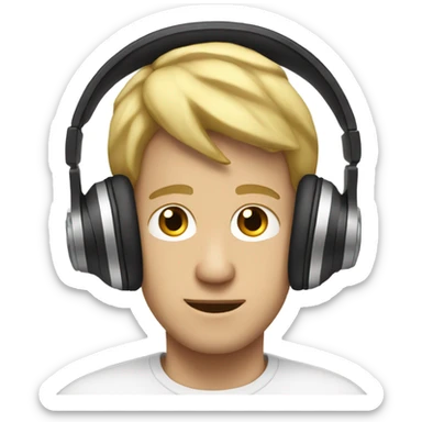 White guy listening to the beats headphones  sticker