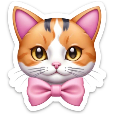 Coquette bow cat sticker