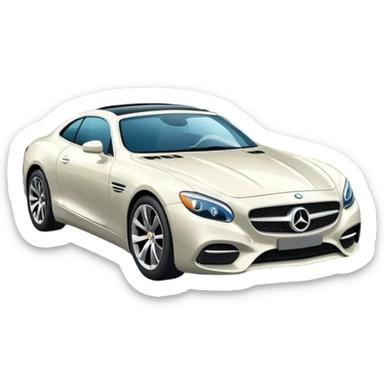 luxury car is driving on a scenic highway with beautiful landscape around sticker