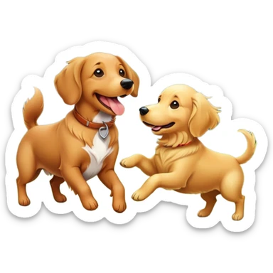 Wiener dog and golden retriever  sticker