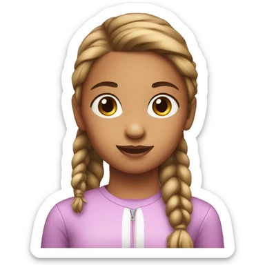 bold 10 years girl kid with a pony tail sticker