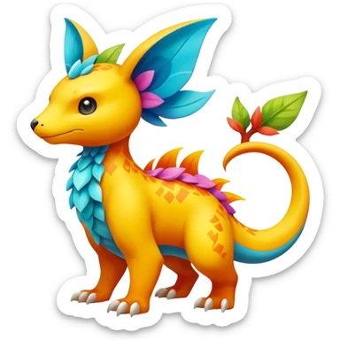 Elemental magical colorful exotic animesque Pokémon-Fakémon-animal-creature sticker
