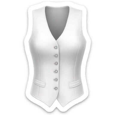 Realistic isolated side view of a white fashion vest blouse. sticker