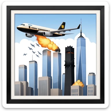 the number 21 on a plane flying into the twin towers sticker