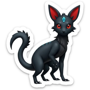 Shiny Dark Edgy Gothic Gloomy Futuristic Salandit-Umbreon-Zorua-Hybrid (Full body) sticker