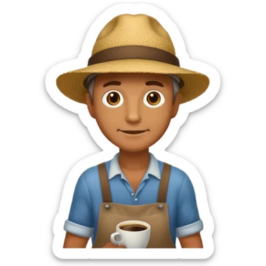 granjero de cafe full body  sticker