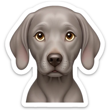cinematic-noble-weimaraner-portrait-emoji,-poised-and-regal,-with-a-strong,-athletic-build-and-a-lustrous,-well-groomed-grey fur,-deep-set-soulful-brown-eyes,-simplified-yet-sharp-and-sophisticated-features,-highly-detailed, sticker