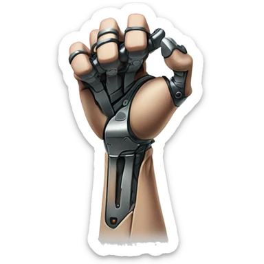 Cyborg arm with shock flexing bicep sticker