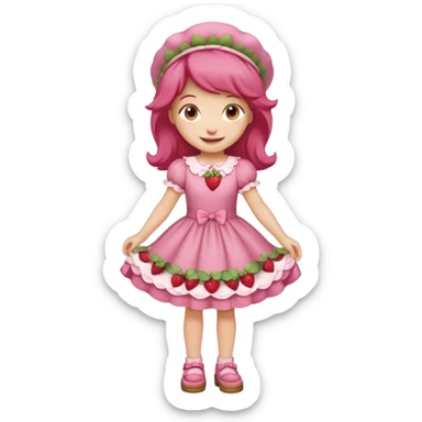 modern day cartoon character strawberry shortcake full body sticker