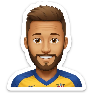 Neymar avec beaucoup de barbe qui rigole  sticker