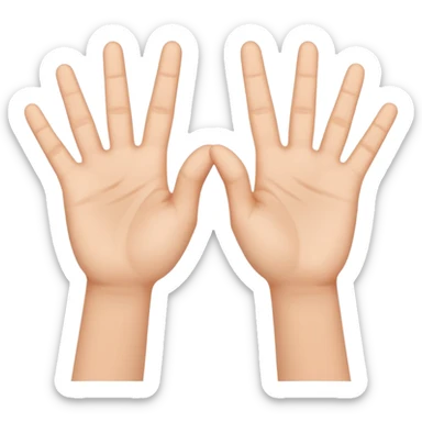 W V as hand signs sticker