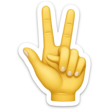 A yellow hand imititing a gun by joing two fingers sticker