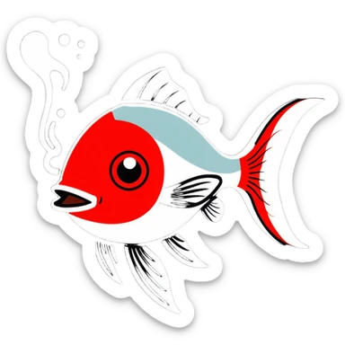 Stoned fish smoking a blunt with their fins sticker
