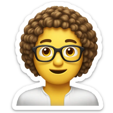 une banane avec des cheveux bruns bouclés sticker