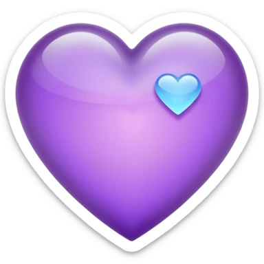 purple heart with a frosted glass effect sticker