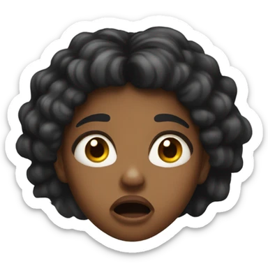 a black girl shocked having her jaw dropped sticker