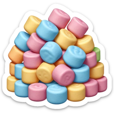 a pile of colorful marshmallows, simple, clear sticker