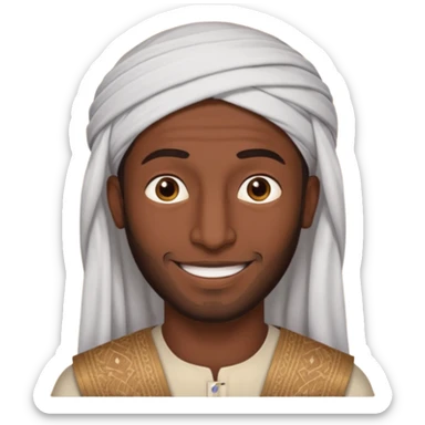 boaz - arab man from the bible no headdress  sticker