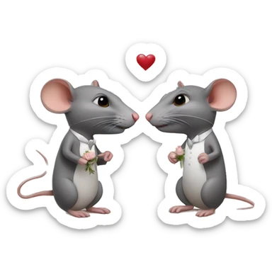 Two rats getting married sticker