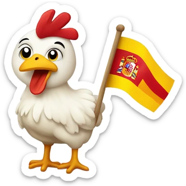 chiken with spain flag sticker