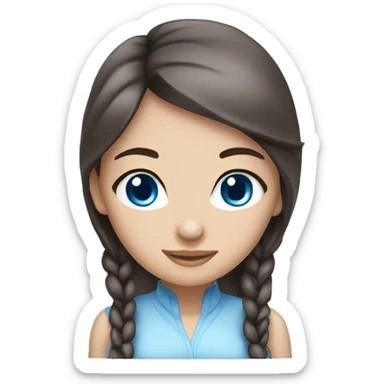 brunette girl blue eyes holding siamese  sticker