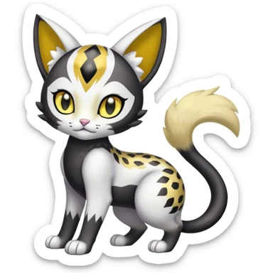 Meloetta-Gatomon-Liepard-Pokémon-Digimon-Fakémon-fusion-hybrid-creature sticker