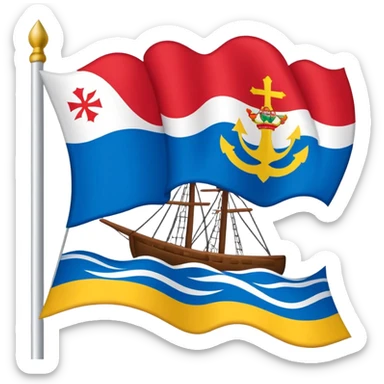 Take The actual existing flag Of The basque country “ikurriña” on the flag Of The actual emoji Of Saint-Pierre-et-Miquelon and Make a unic emoji Of it sticker