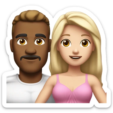 A Couple,A Boxer and a princess, Boxer has darkblond hair and has big muscles, the Princess light blonde hair and a pink dress  sticker