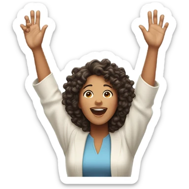 Curly-haired biracial woman preacher, praising the lord in the sky  sticker