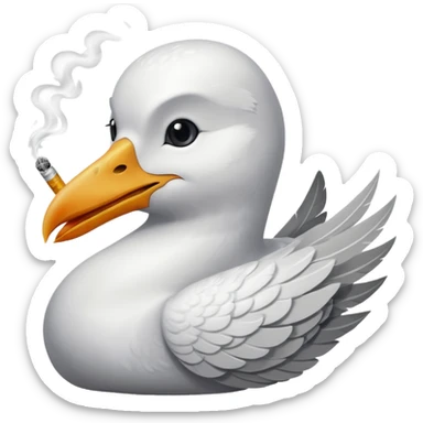 Seagull smoking  sticker